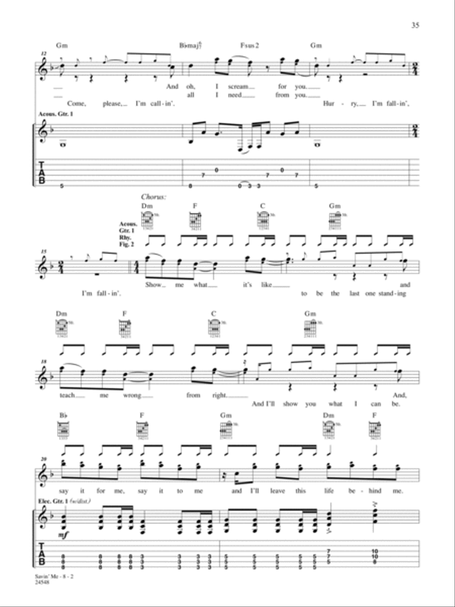 Savin' Me Guitar Tablature scores gallery preview page 2