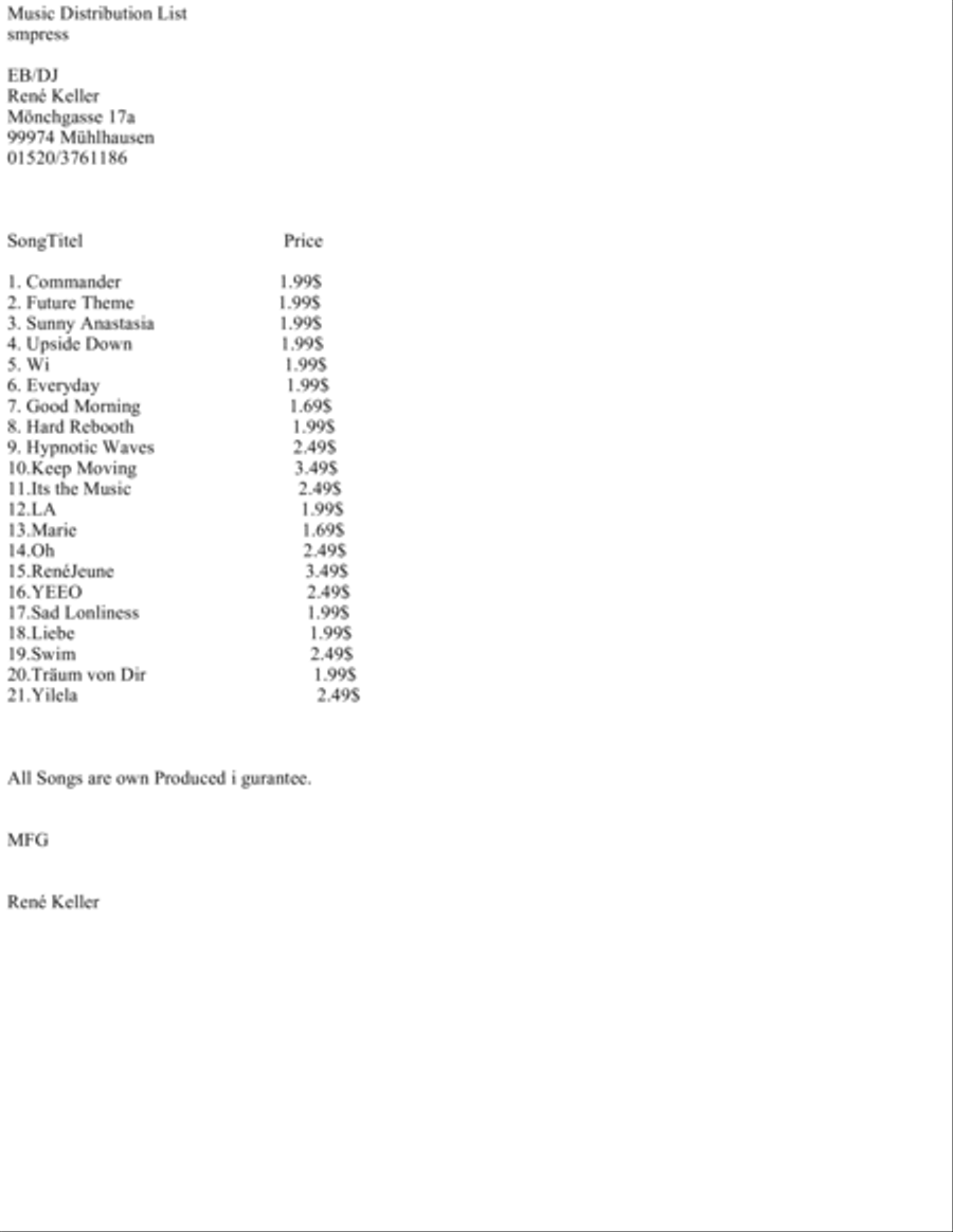 Commander Commander Piano, Vocal, Guitar scores gallery preview page 1