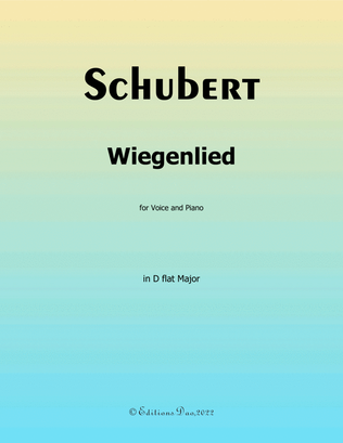 Book cover for Wiegenlied, by Schubert, in D flat Major