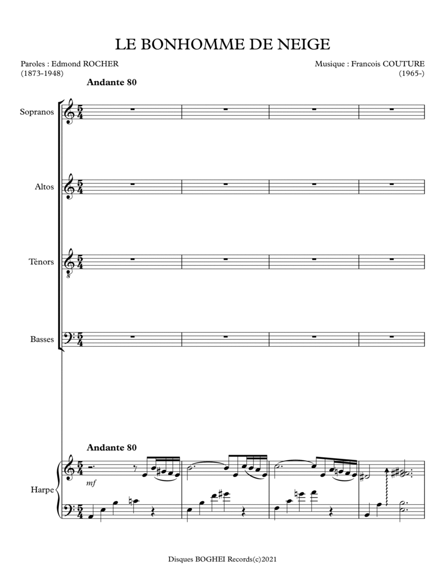 LE BONHOMME DE NEIGE 4-Part scores gallery preview page 1
