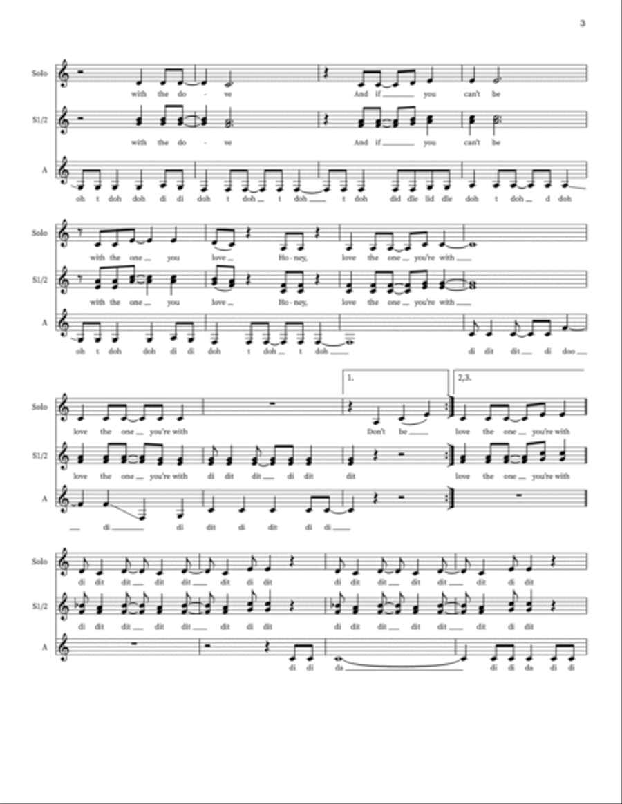 Love The One You're With 4-Part scores gallery preview page 3