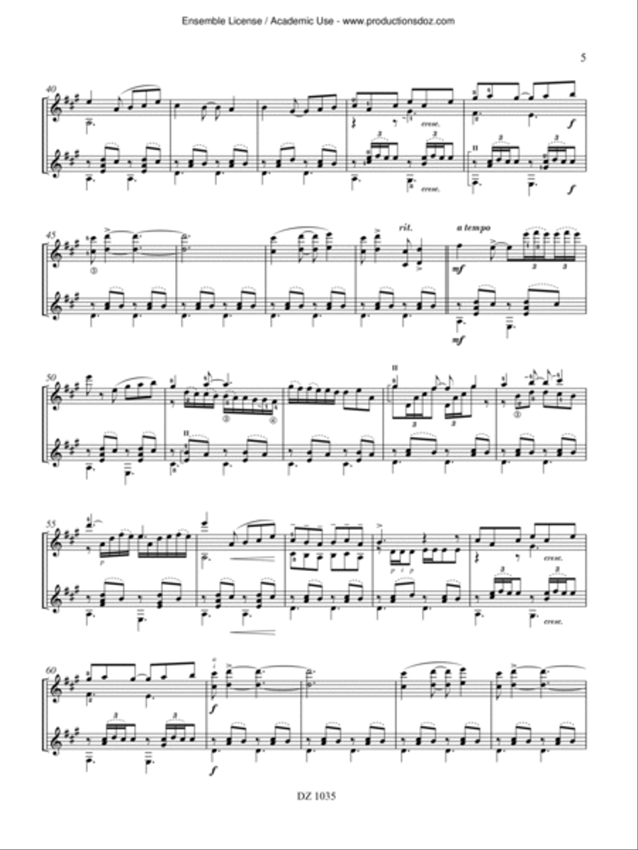Le Cirque Classical Guitar scores gallery preview page 5