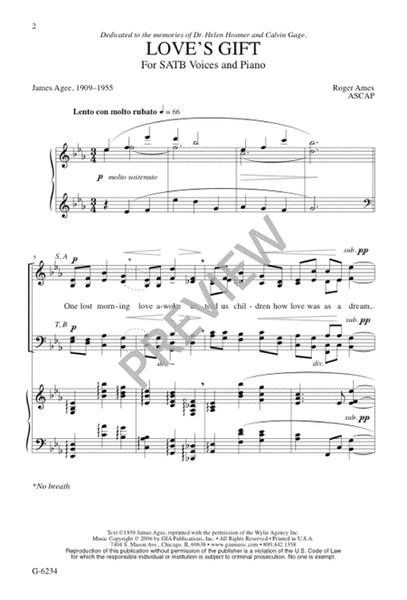 Love's Gift - SATB edition image number null