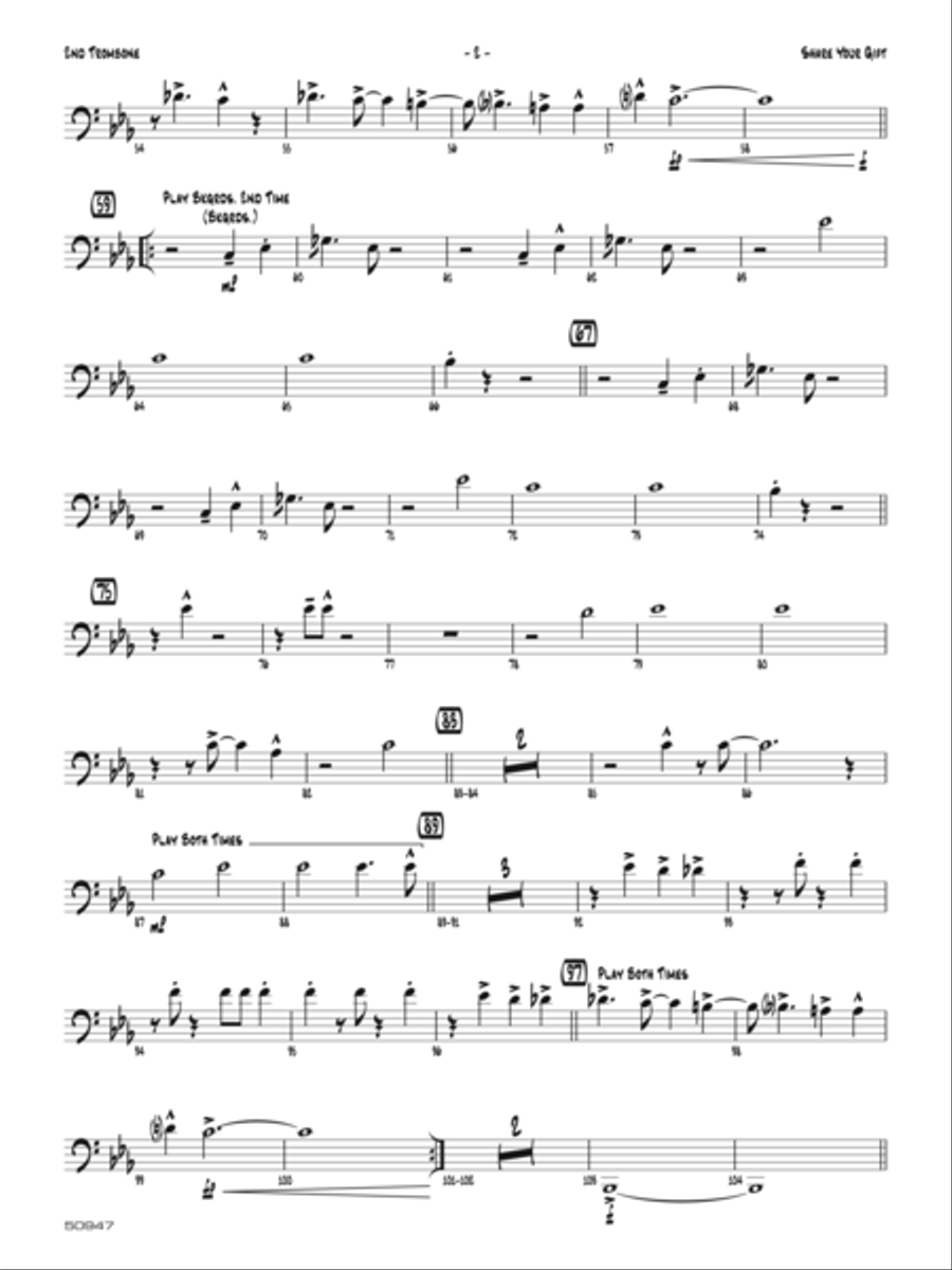 Share Your Gift: 2nd Trombone Trombone scores gallery preview page 2