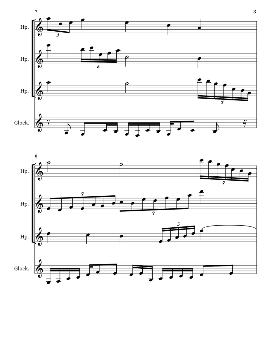 Z 239 for 3 Harps & Glockenspiel Glockenspiel scores gallery preview page 3