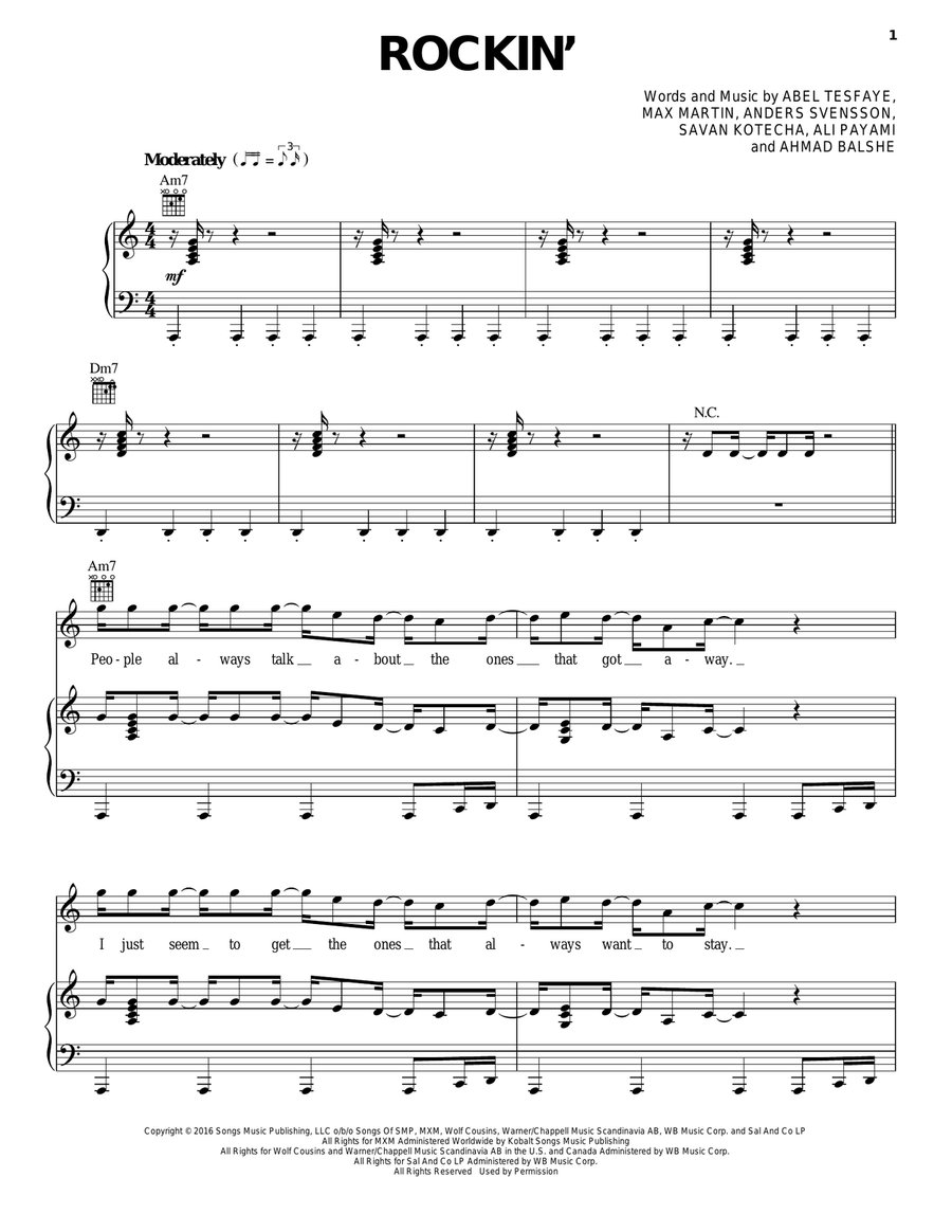 Rockin' Rockin' Piano, Vocal, Guitar scores gallery preview page 1