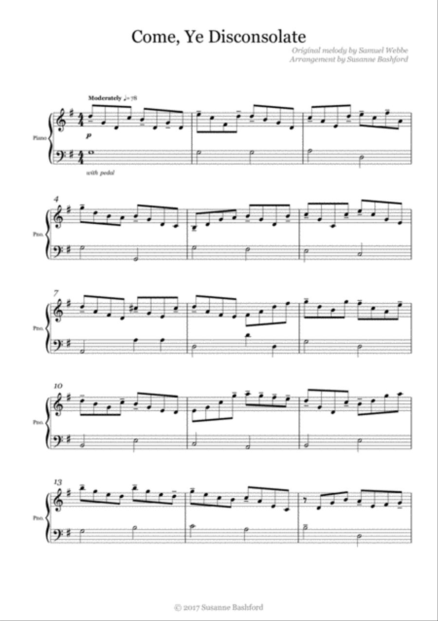 Come, Ye Disconsolate Piano Solo scores gallery preview page 1