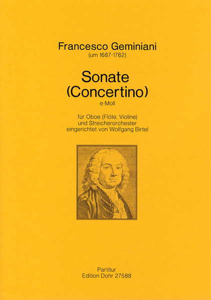 Sonate (Concertino) für Oboe (Flöte, Violine) und Streichorchester e-Moll