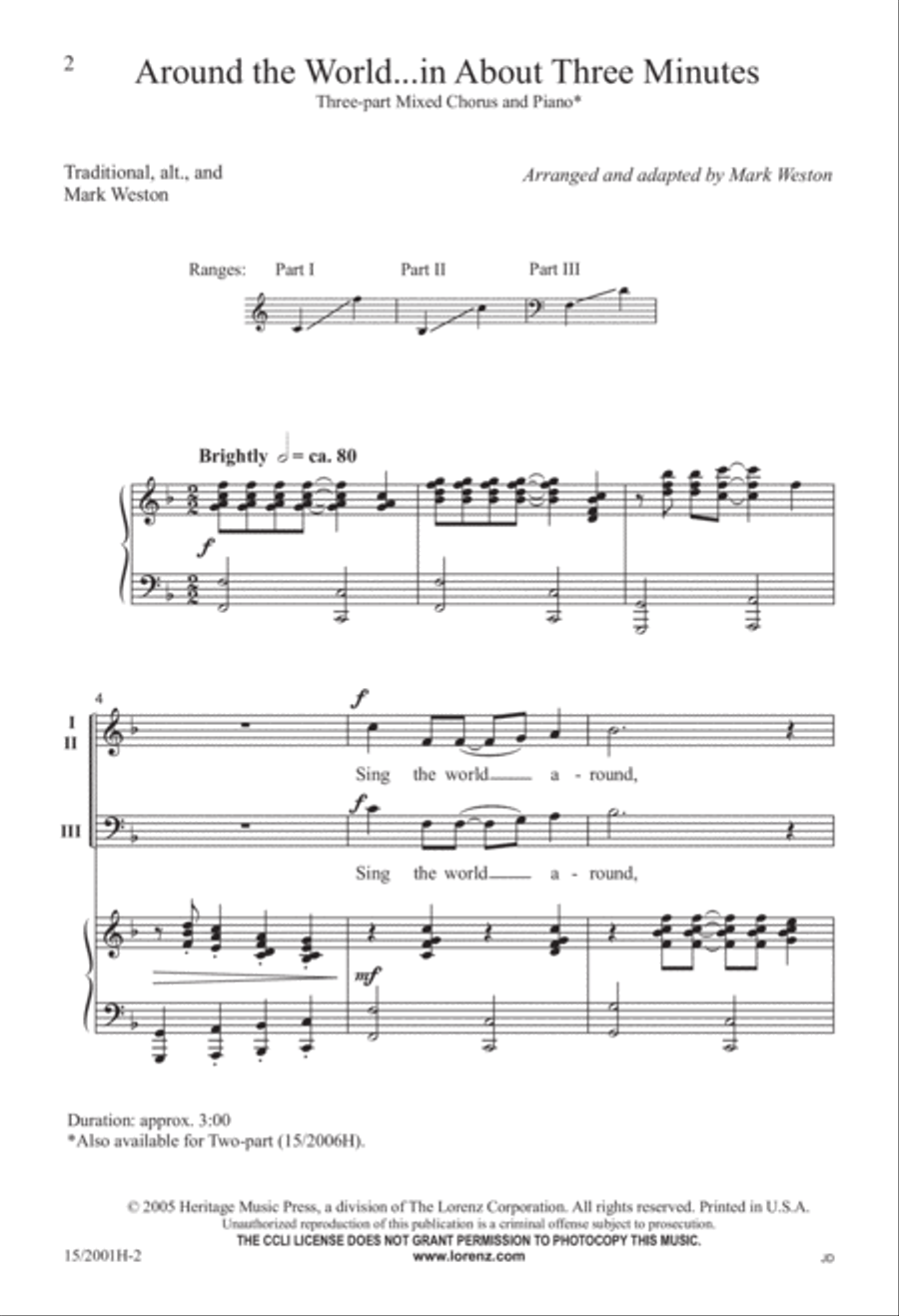 Around the World...in About Three Minutes Mixed Choir scores gallery preview page 2