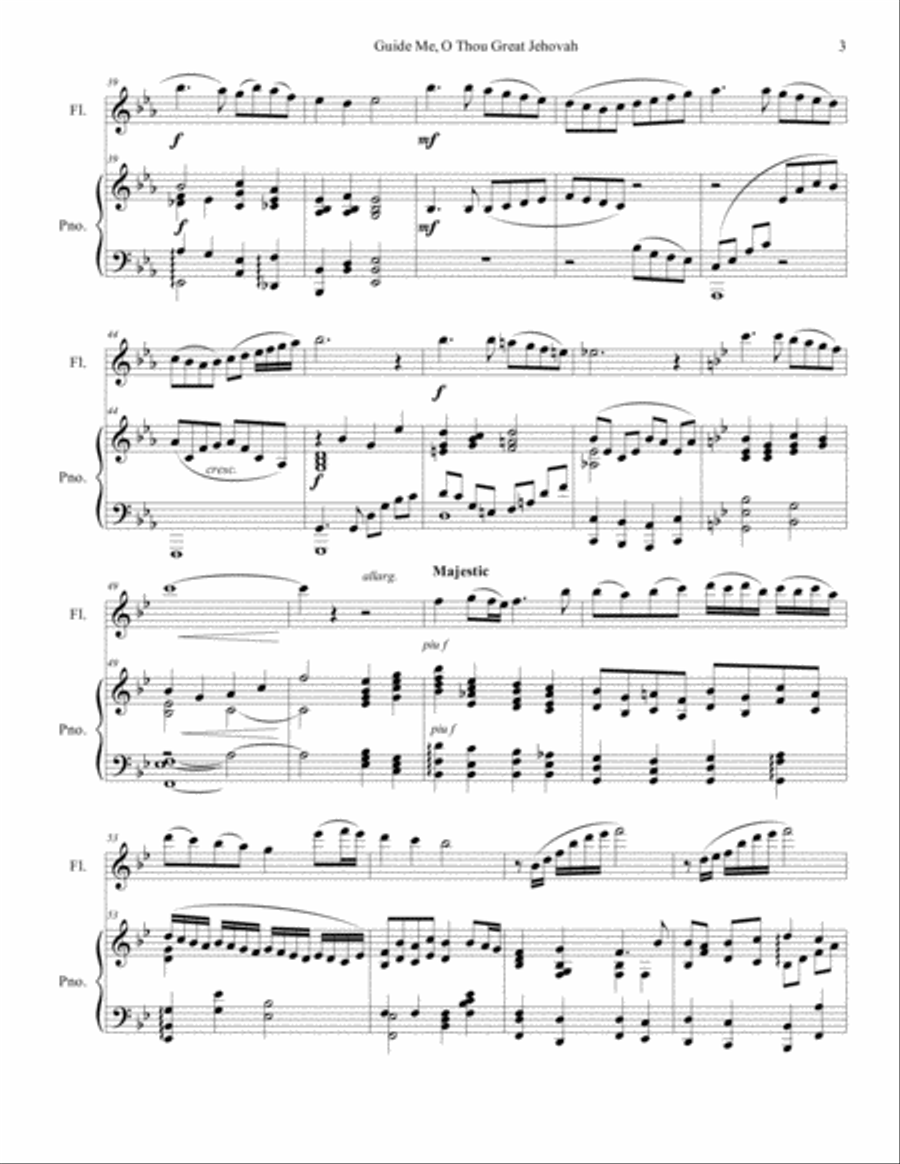 Guide Me, O Thou Great Jehovah Flute Solo scores gallery preview page 3