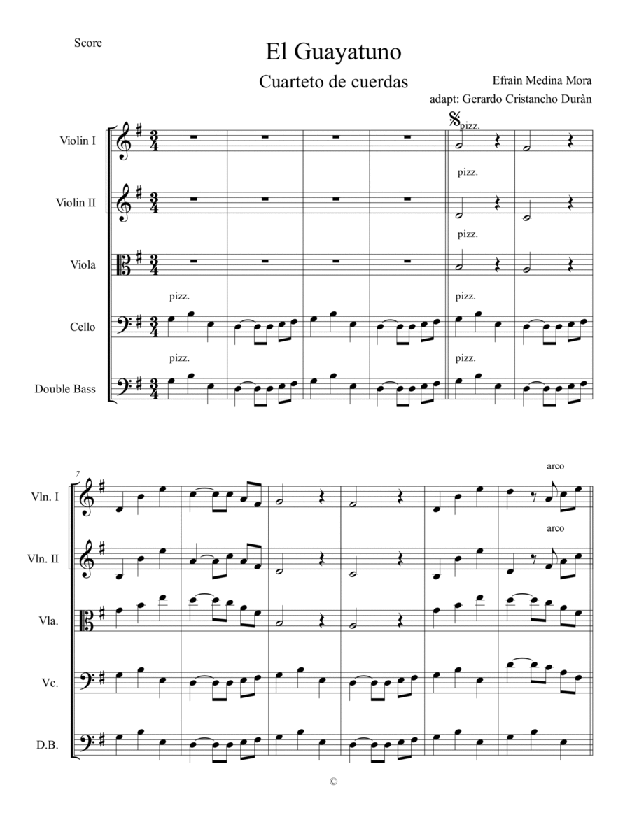 El Guayatuno String Quartet scores gallery preview page 1
