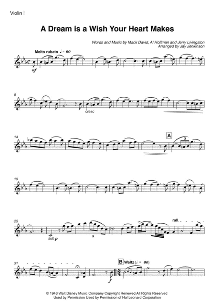 A Dream Is A Wish Your Heart Makes String Quartet scores gallery preview page 2