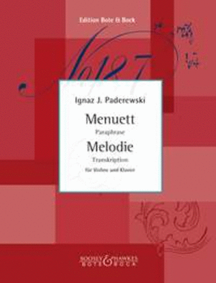 Book cover for Menuet and Melody op. 14/1, op.16/2