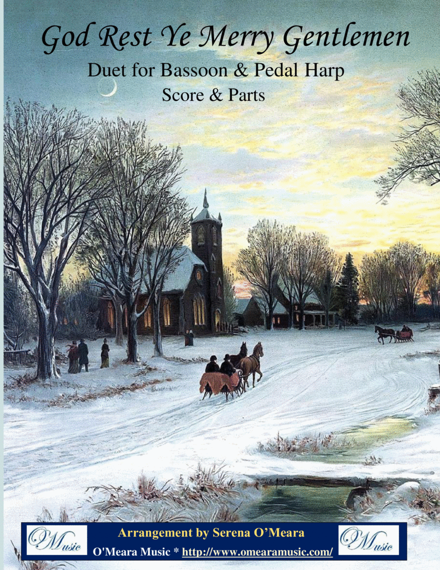 God Rest Ye Merry, Gentlemen, Duet for Bassoon & Pedal Harp Bassoon scores gallery preview page 1