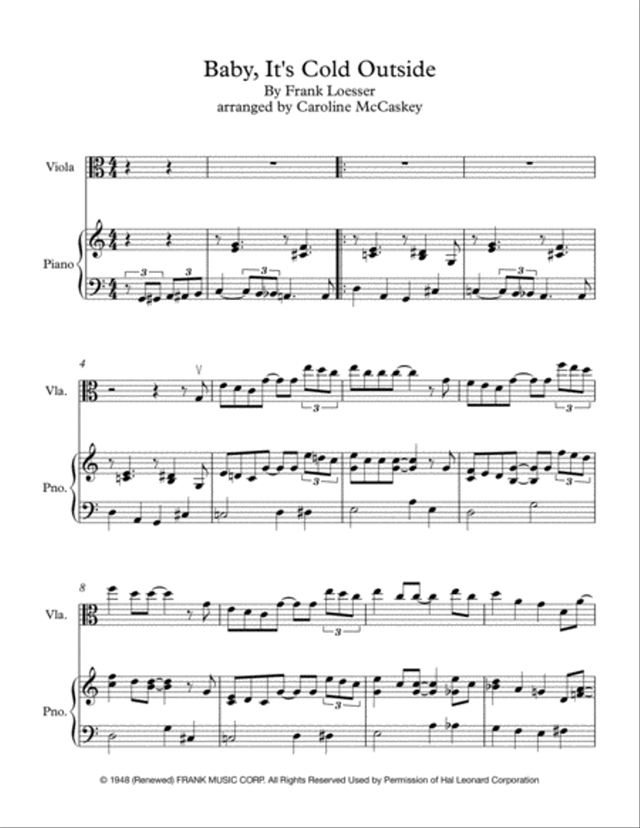 Baby, It's Cold Outside Viola scores gallery preview page 2