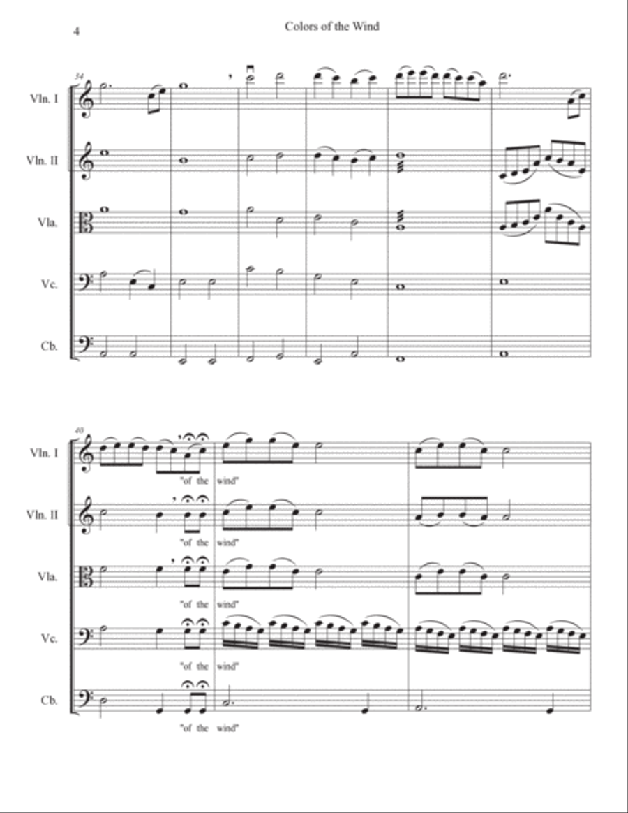 Colors Of The Wind String Orchestra scores gallery preview page 4