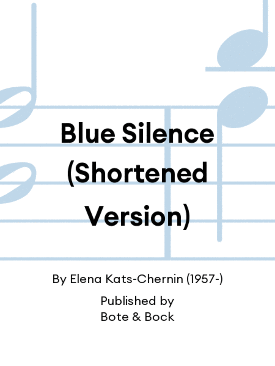Blue Silence (Shortened Version) Flute Solo scores gallery preview page 1