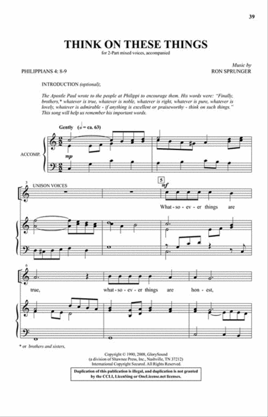 Simple Songs for Slim Sundays 3-Part scores gallery preview page 6