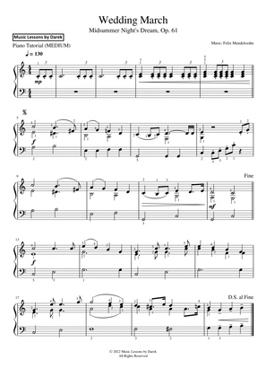 Wedding March (MEDIUM PIANO) Midsummer Night's Dream, Op. 61 [Felix Mendelssohn]