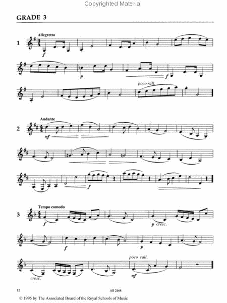 Specimen Sight-Reading Tests for Clarinet, Grades 1-5