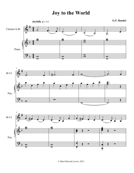 Joy to the World: clarinet/piano