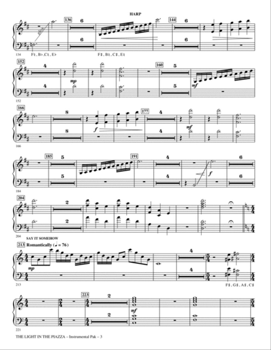 The Light In The Piazza (Choral Highlights) (arr. John Purifoy) - Harp Choir scores gallery preview page 3