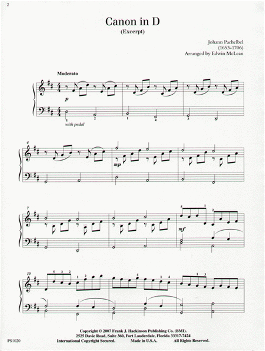 Canon in D (Excerpt) Canon in D (Excerpt) Piano Solo scores gallery preview page 3