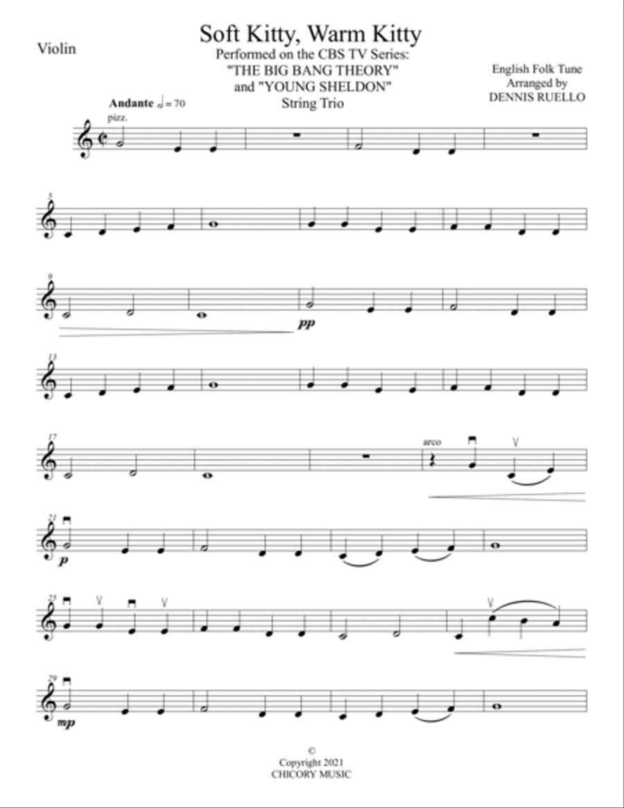 Soft Kitty, Warm Kitty - Performed on the CBS TV Series: 