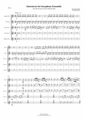 Intermezzo by Holst for Saxophone Quintet / Ensembles