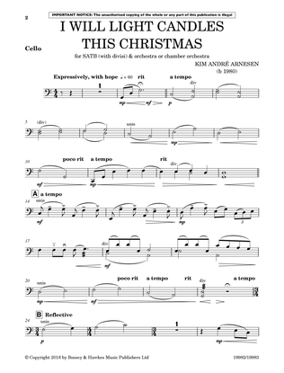 Book cover for I Will Light Candles This Christmas (Chamber Orchestration) - Cello