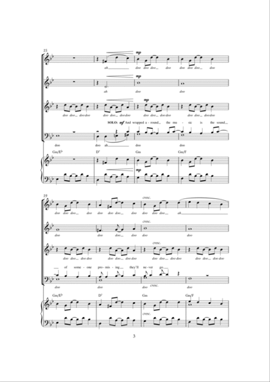 An Old Fashioned Love Song 4-Part scores gallery preview page 3