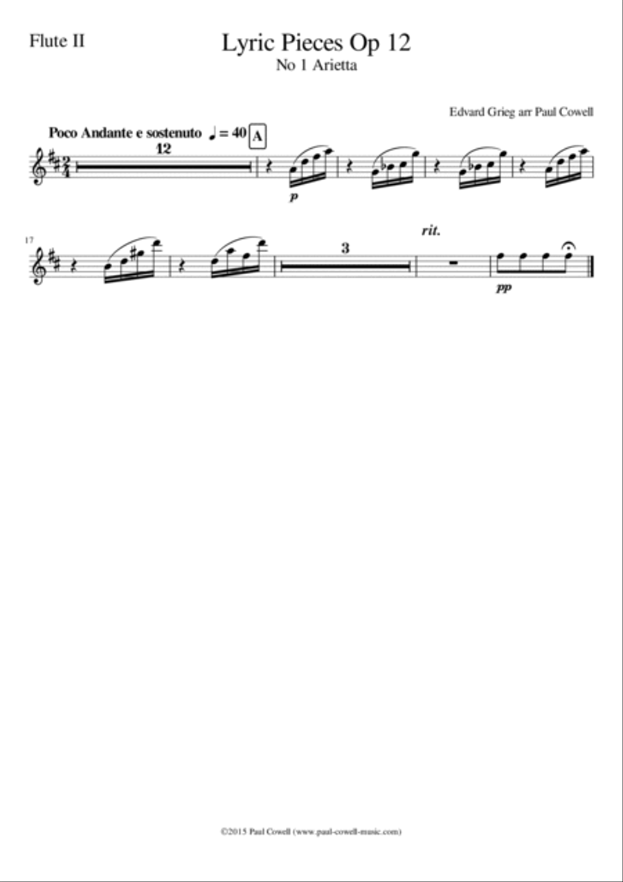 GRIEG Arietta arranged for small orchestra Chamber Orchestra scores gallery preview page 6