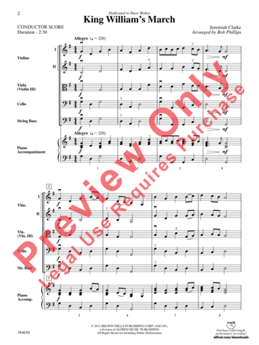 King William's March King William's March String Orchestra scores gallery preview page 3