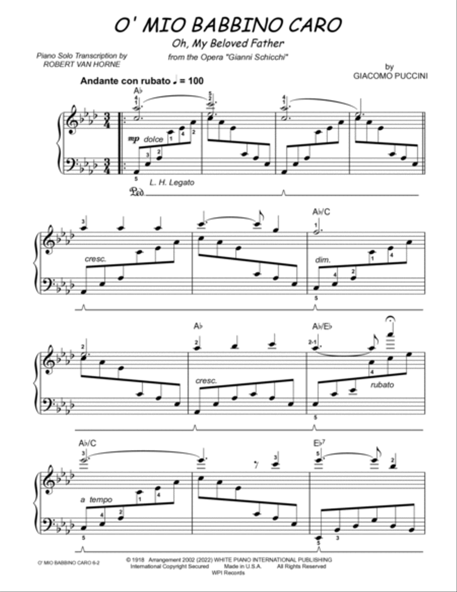 O' Mio Babbino Caro (Intermediate Piano Solo) Piano Method scores gallery preview page 2