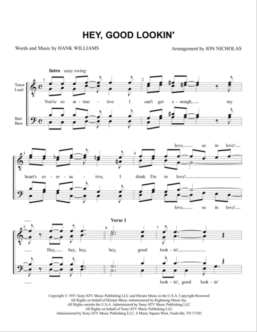 Hey, Good Lookin' TTBB scores gallery preview page 1