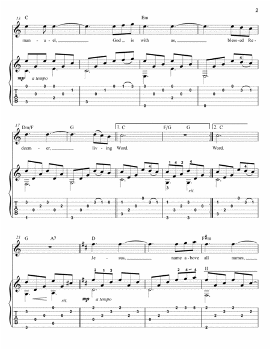 Jesus, Name Above All Names Flute scores gallery preview page 2