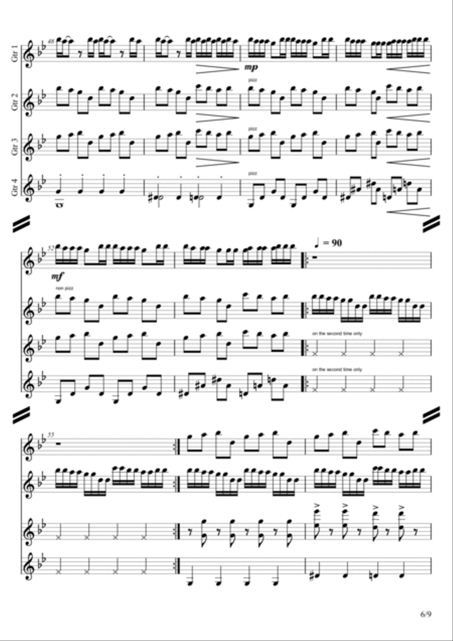 Requiem For A Dream Guitar Ensemble scores gallery preview page 6