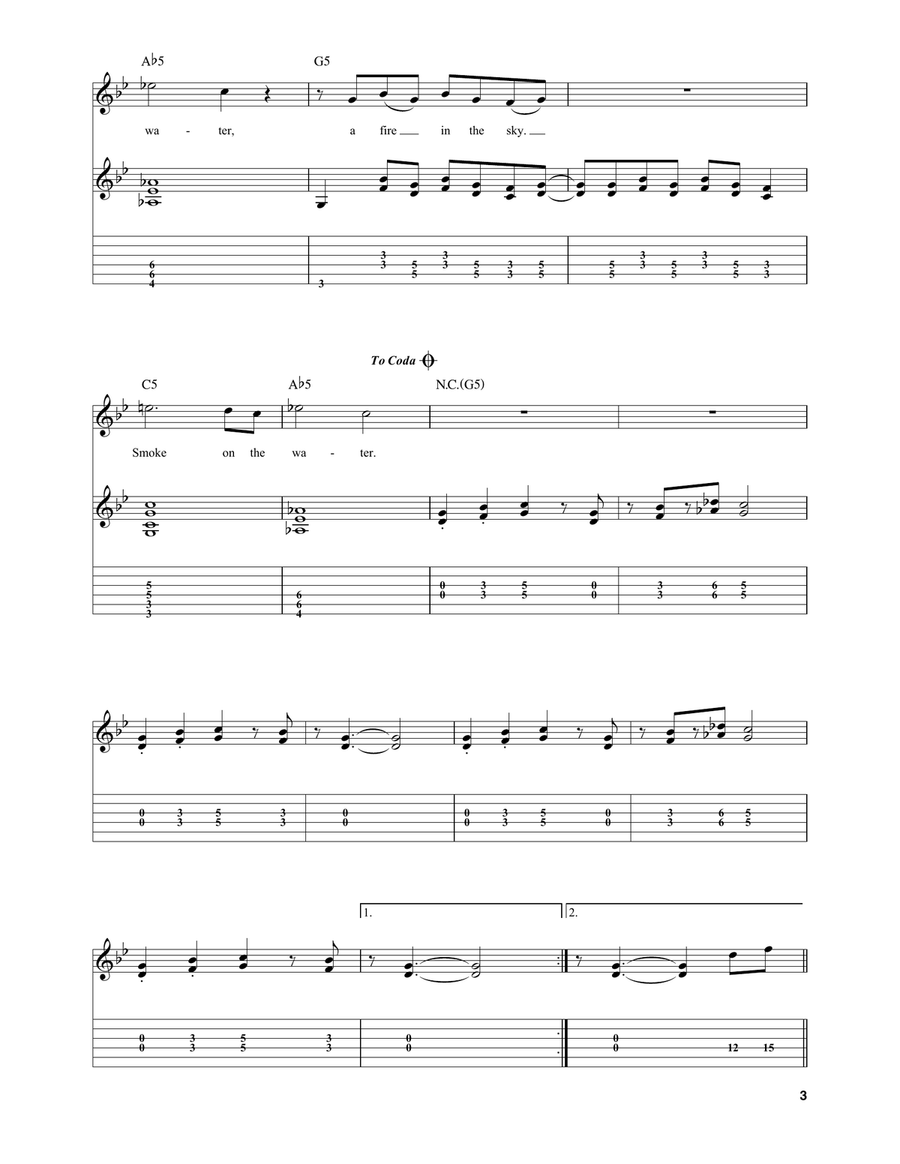 Smoke On The Water Smoke On The Water Acoustic Guitar scores gallery preview page 3