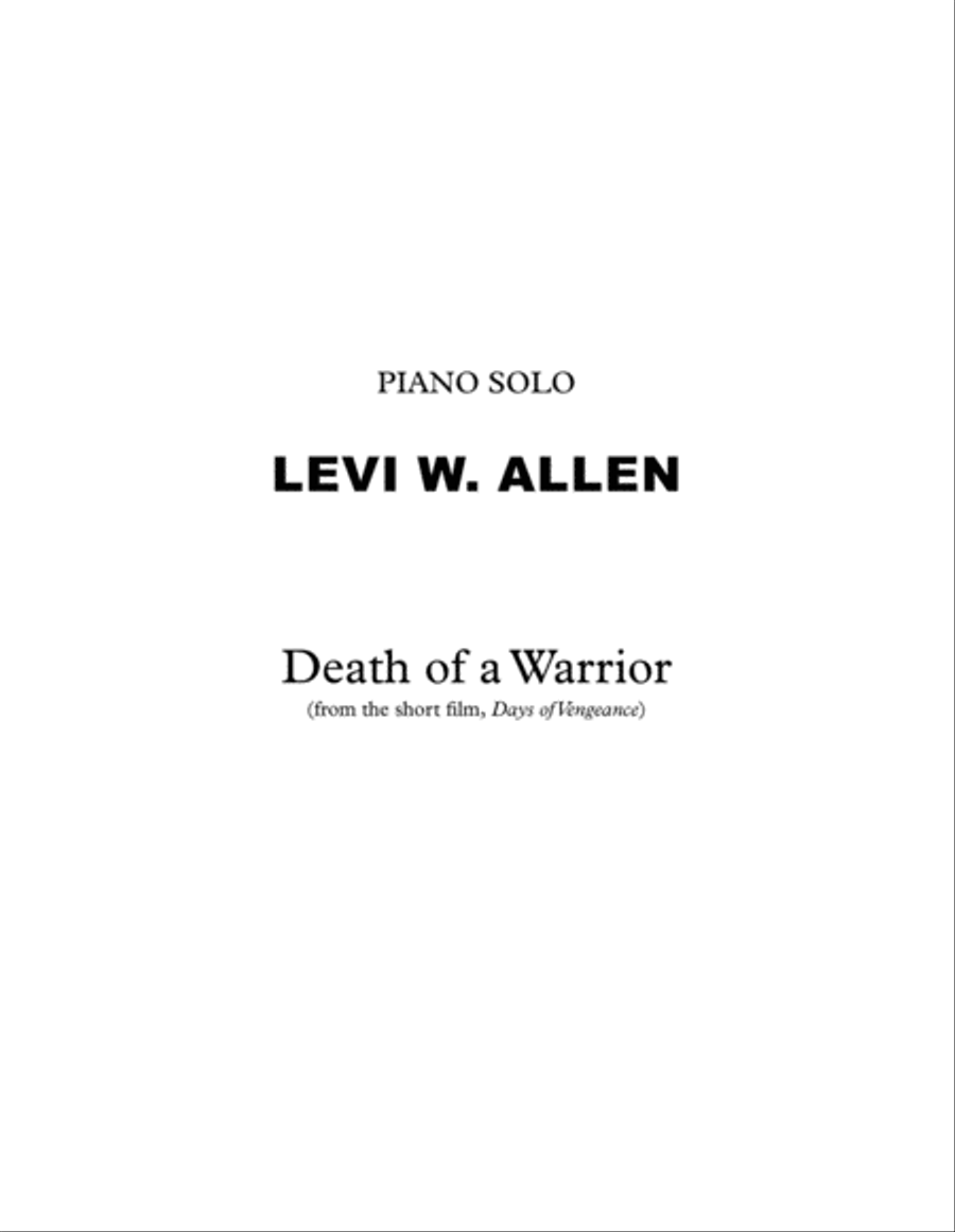 Death of a Warrior - Piano Solo Piano Solo scores gallery preview page 1