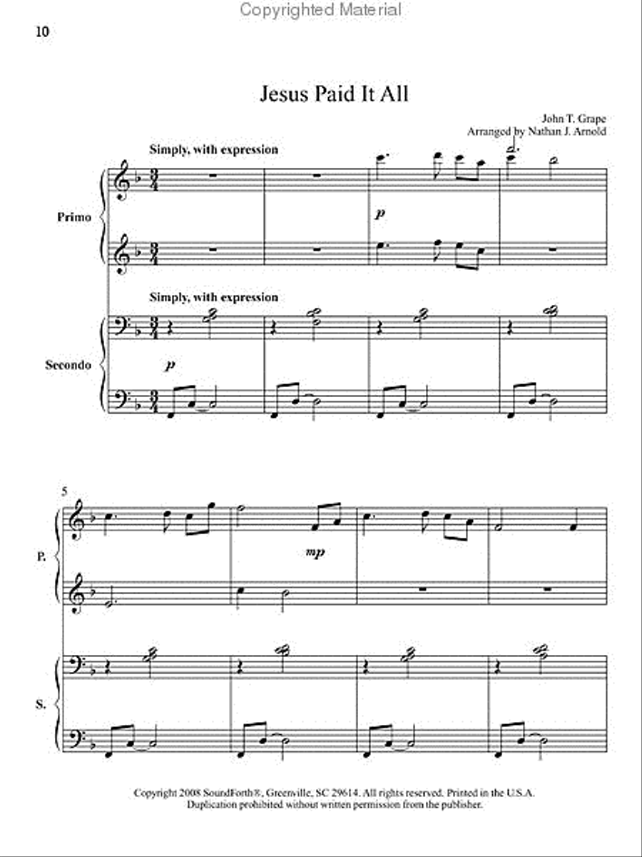 Standing on the Promises Standing on the Promises 1 Piano, 4-Hands scores gallery preview page 4
