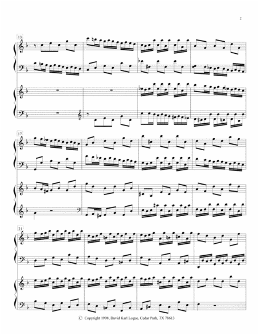 Two-part Invention #8 by J. S. Bach 2 Pianos, 4-Hands scores gallery preview page 2