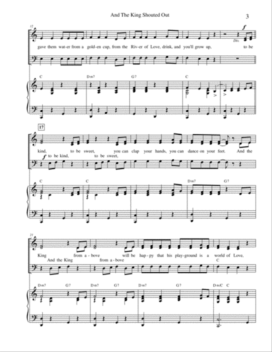 And the King Shouted Out - SAB - A Children's Song (for Grownups, Too) - Easy and Fun to Sing 3-Part scores gallery preview page 2