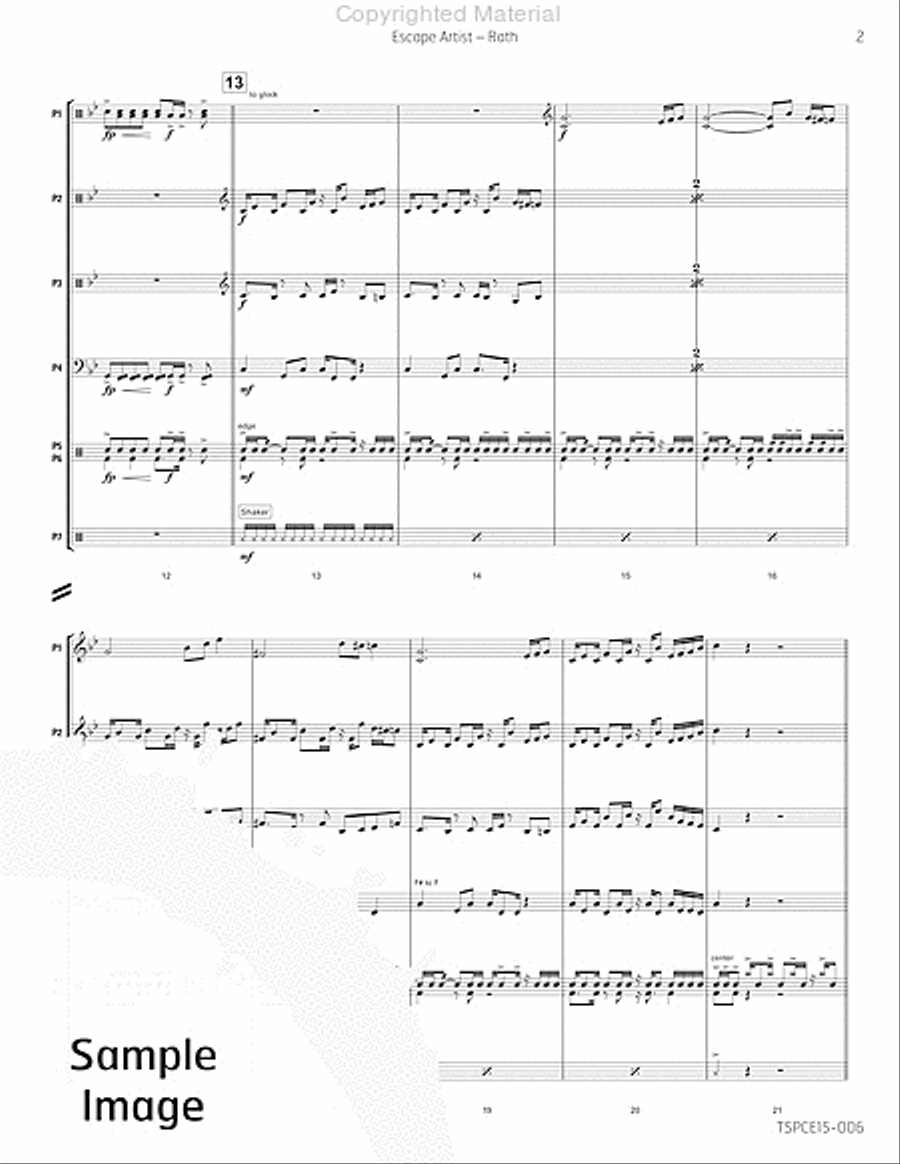 Escape Artist Percussion Ensemble scores gallery preview page 6