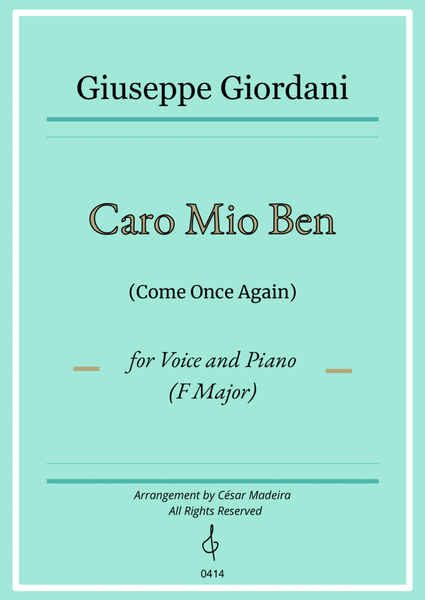 Caro Mio Ben (Come Once Again) - F Major - Voice and Piano (Individual Parts) image number null