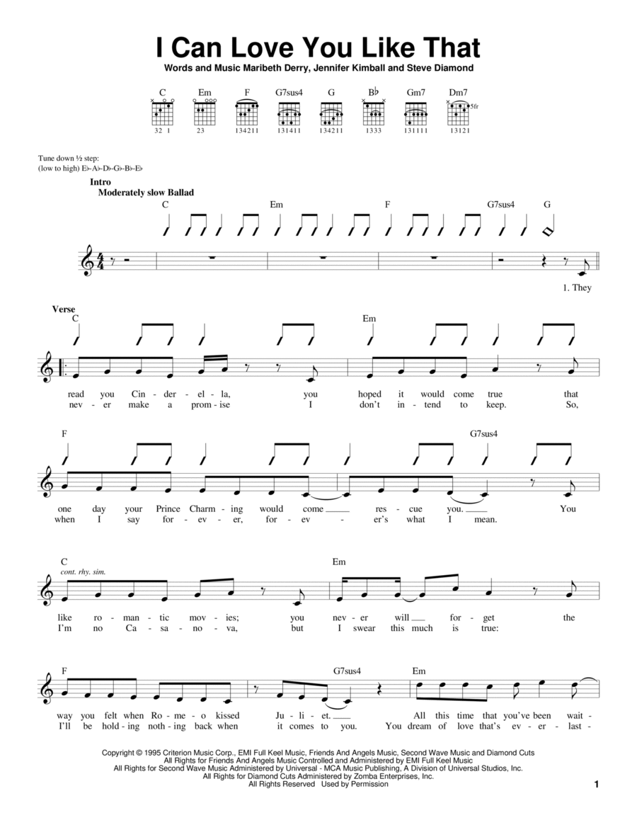 I Can Love You Like That I Can Love You Like That Acoustic Guitar scores gallery preview page 1