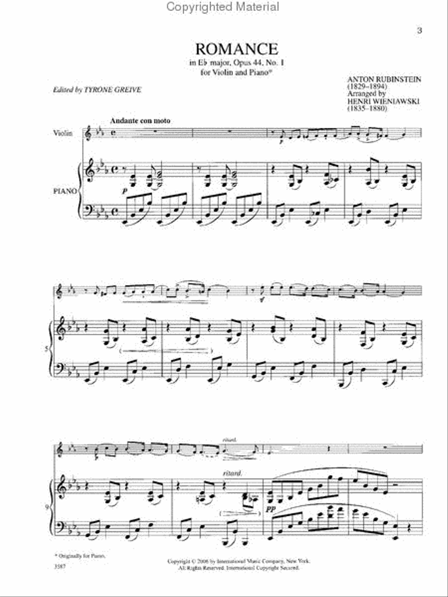 Romance in Eb Major, Opus 44, No. 1