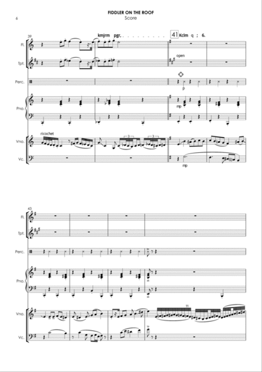 Fiddler On The Roof (show) Small Ensemble scores gallery preview page 6