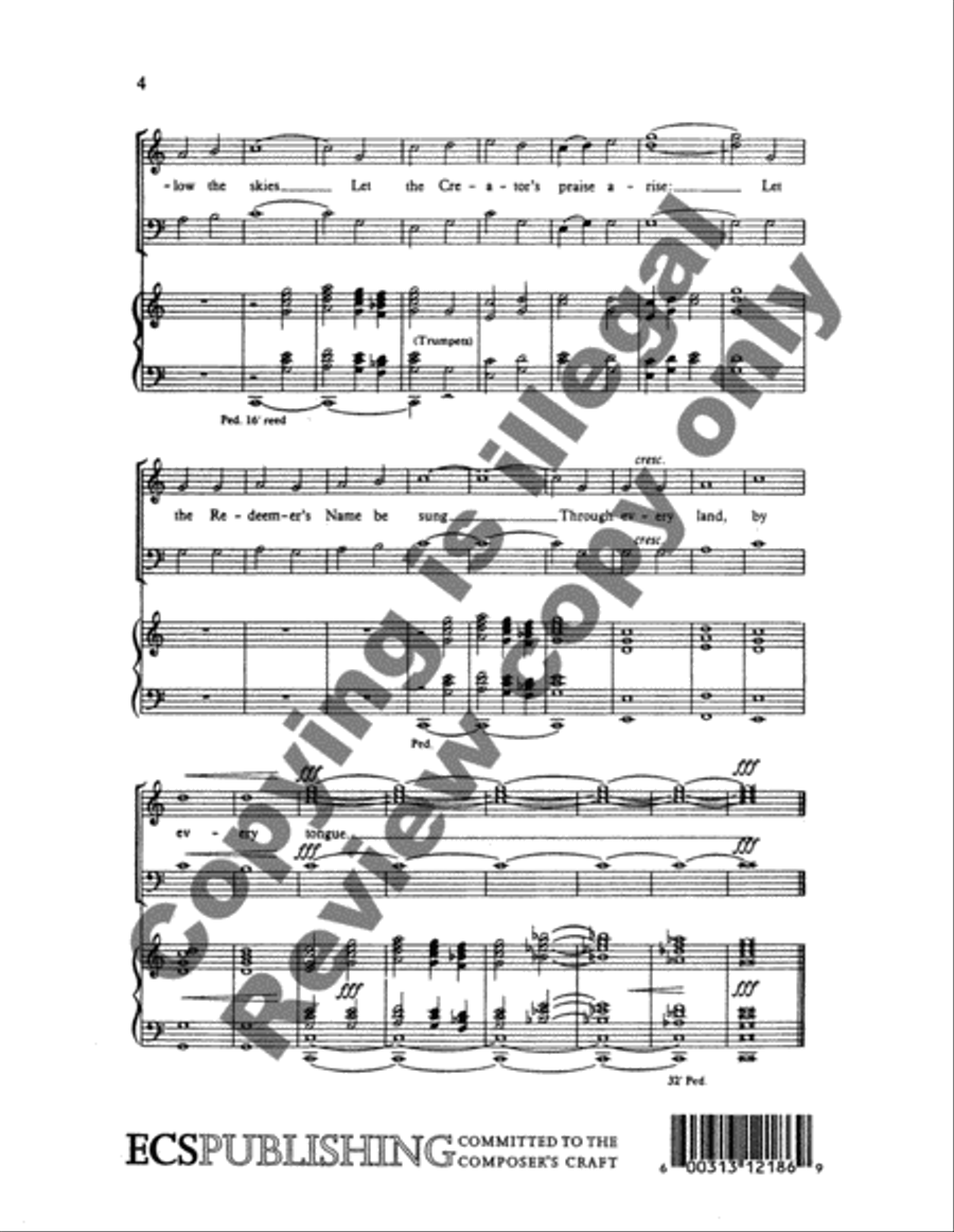 From All That Dwell Below the Skies 4-Part scores gallery preview page 4