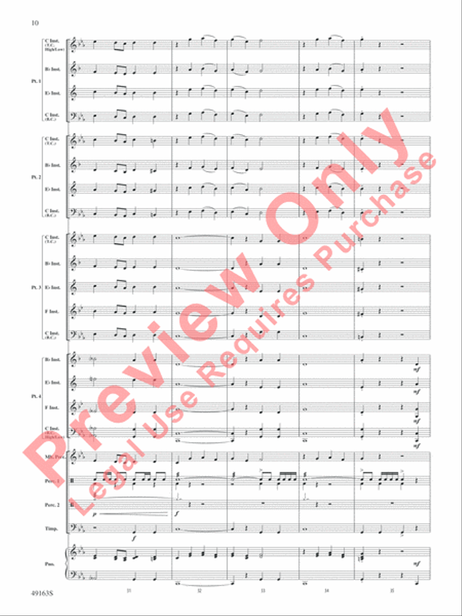 Christmas Holiday March Concert Band scores gallery preview page 11