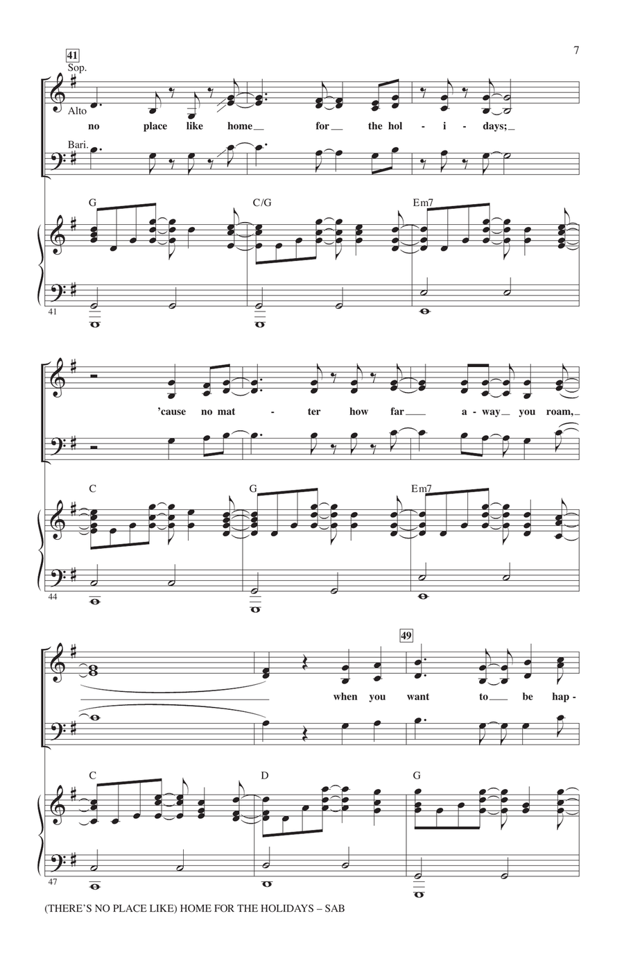 (There's No Place Like) Home For The Holidays 3-Part scores gallery preview page 6